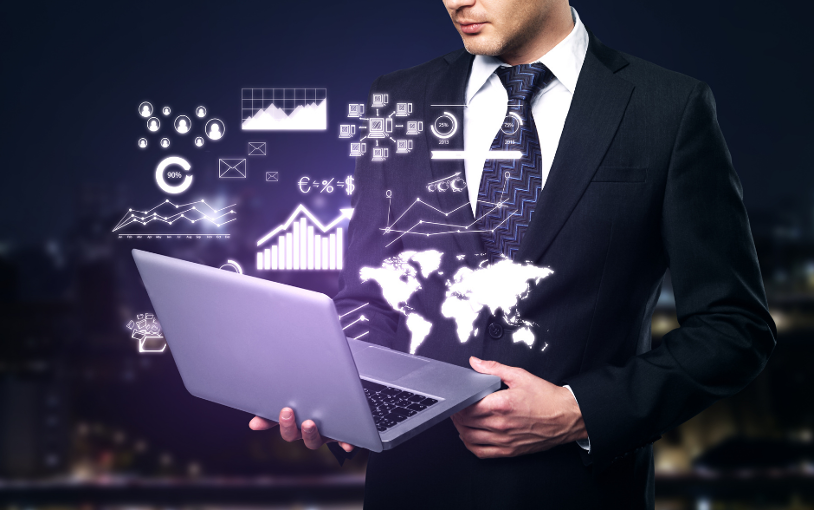 Man Holding a laptop