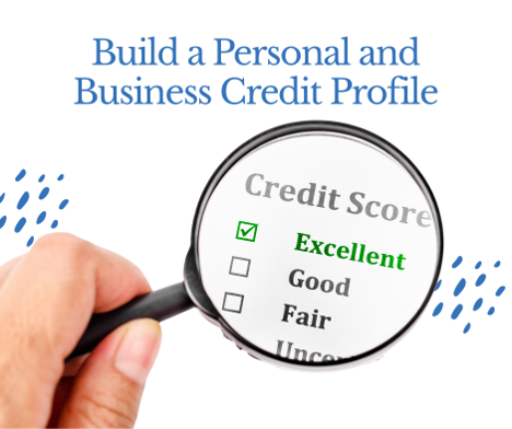A magnifying glass over an excellent credit score