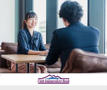 People talking at a table