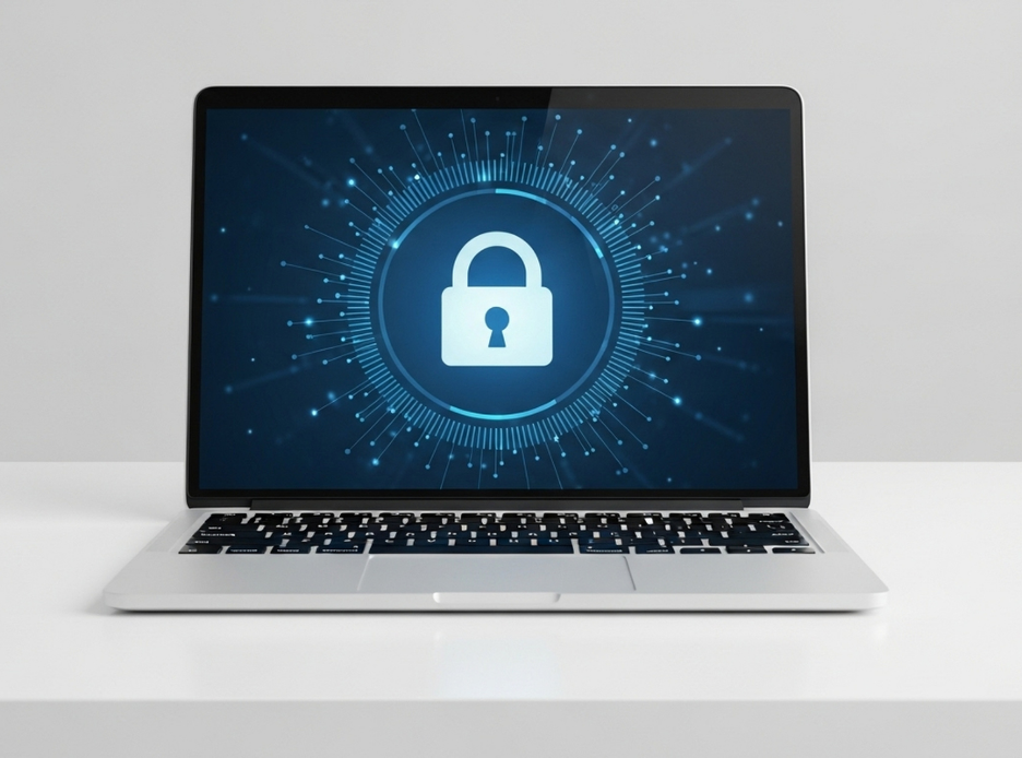 A lock on a computer screen